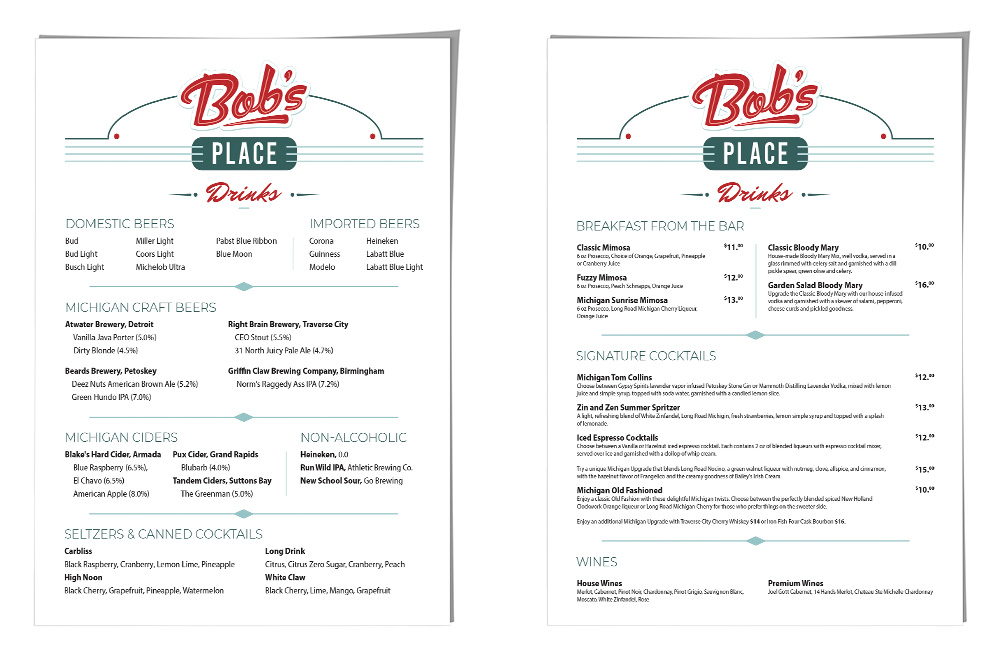 Drinks Menu