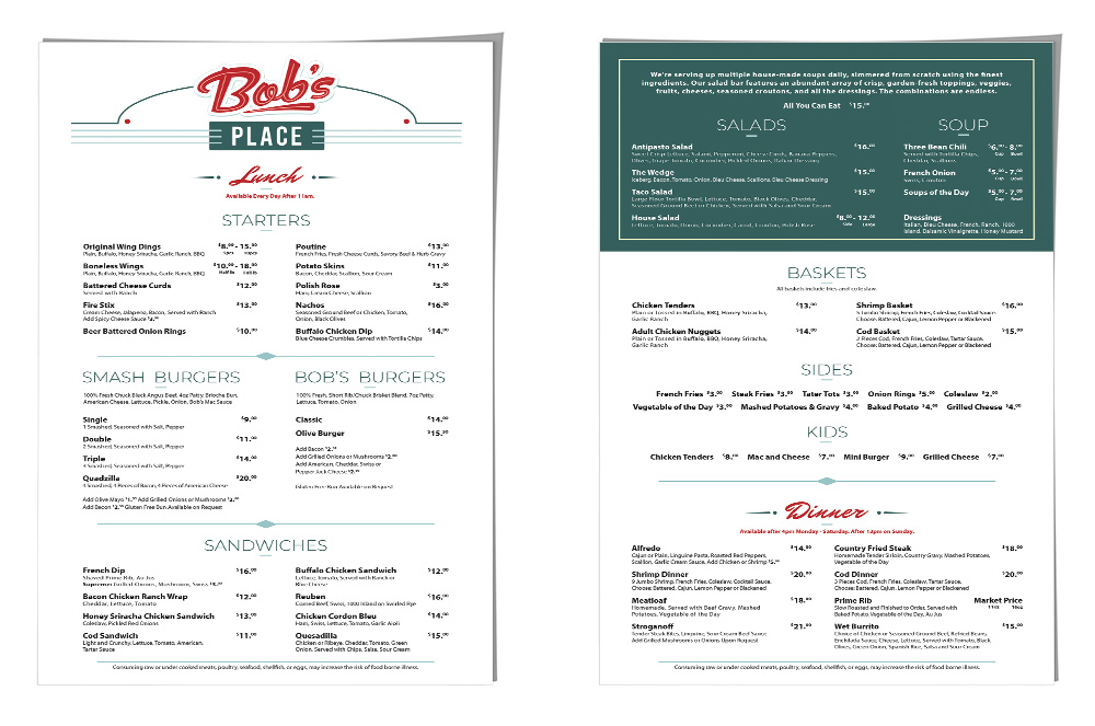 Lunch and Dinner Menu