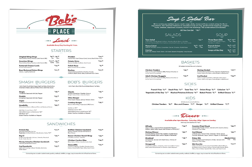 Lunch and Dinner Menu